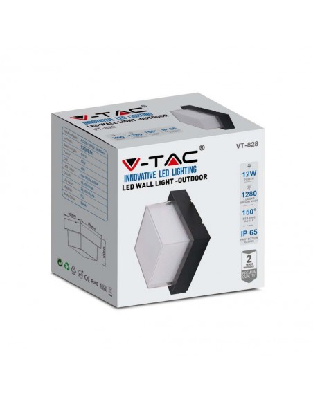 218544-Lampada LED da Muro Quadrata  LM/W Colore Nero  -2