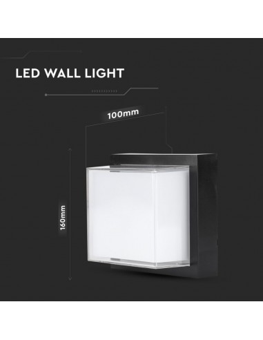 218544-Lampada LED da Muro Quadrata  LM/W Colore Nero  -3