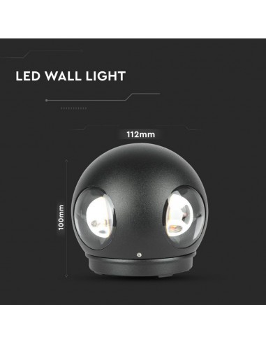 218553-Lampada LED da Muro Sferica  LED COB  Colore Bianco  -2