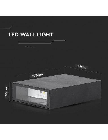 218561-Lampada LED da Muro Rettangolare  Colore Nero  -3