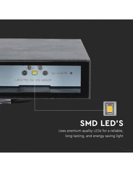 218563-Lampada LED da Muro Rettangolare  Colore Nero  -6