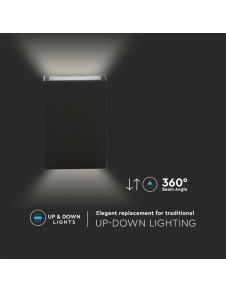 218563-Lampada LED da Muro Rettangolare  Colore Nero  -7