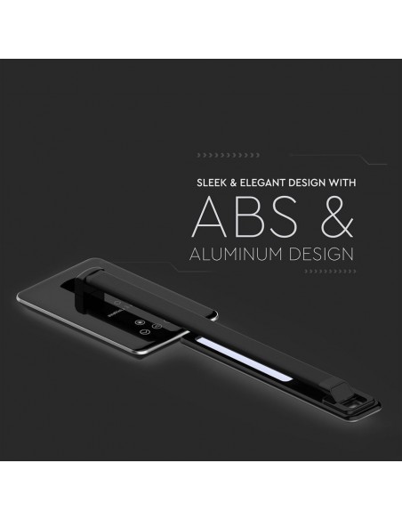 Lampada LED da Tavolo Quadrata 4W Multifunzione 3 in 1 con Caricatore Wireless Nero