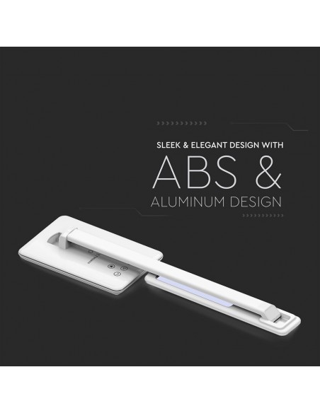 Lampada LED da Tavolo Quadrata 4W Multifunzione 3 in 1 con Caricatore Wireless Bianco