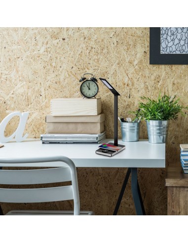 218602-Lampada LED da Tavolo Quadrata  Multifunzione  in  con Caricatore Wireless Colore Nero-5