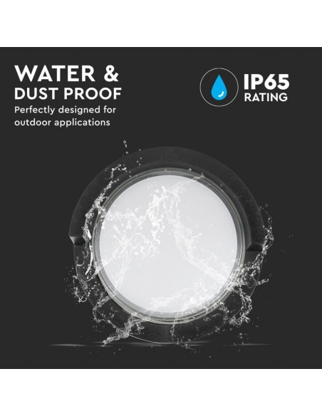 218609-Lampada LED da Muro Rotonda  con Diffusore Semicoperto Colore Nero  -7