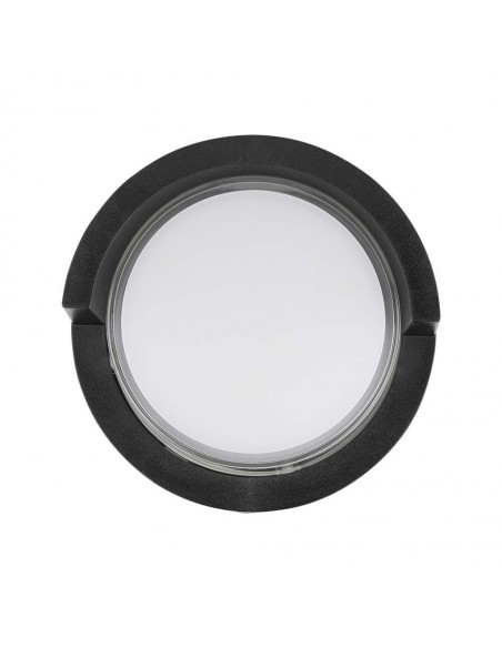 Lampada LED da Muro Rotonda 7W con Diffusore Semicoperto Nero 3000K IP65