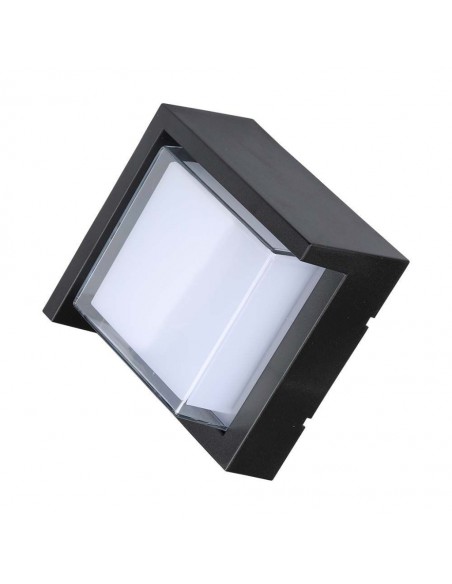 218610-Lampada LED da Muro Quadrata  con Diffusore Semicoperto Colore Nero  -1