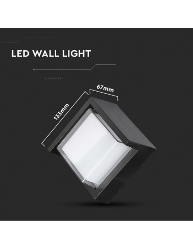 218610-Lampada LED da Muro Quadrata  con Diffusore Semicoperto Colore Nero  -3