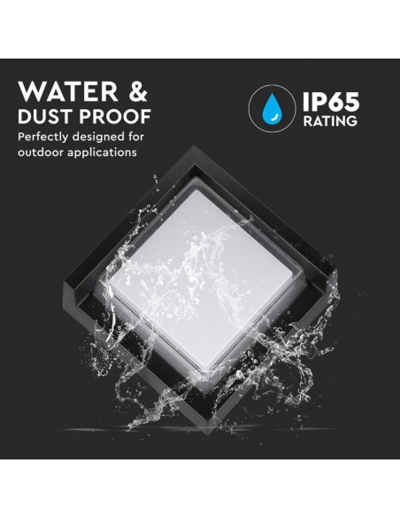 218610-Lampada LED da Muro Quadrata  con Diffusore Semicoperto Colore Nero  -7