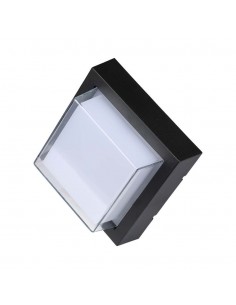 218612-Lampada LED da Muro Quadrata con Diffusore Semicoperto  Colore Nero  -1