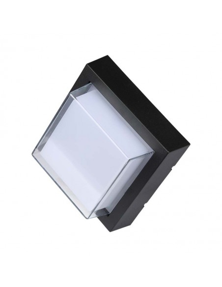 218612-Lampada LED da Muro Quadrata con Diffusore Semicoperto  Colore Nero  -1