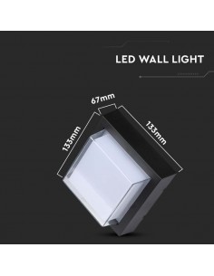 218612-Lampada LED da Muro Quadrata con Diffusore Semicoperto  Colore Nero  -1 2