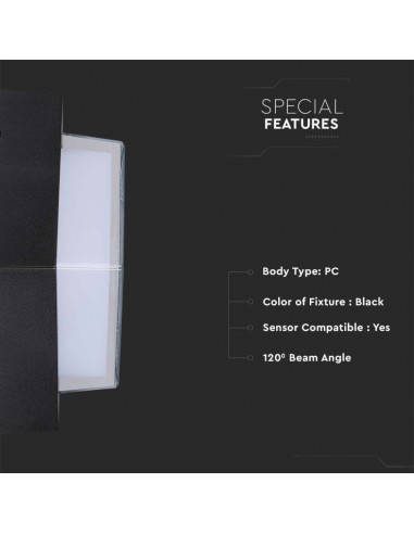 218612-Lampada LED da Muro Quadrata con Diffusore Semicoperto  Colore Nero  -5