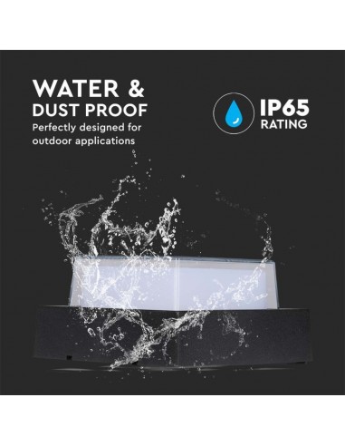 218612-Lampada LED da Muro Quadrata con Diffusore Semicoperto  Colore Nero  -6