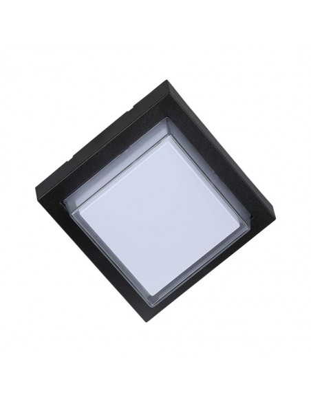 218612-Lampada LED da Muro Quadrata con Diffusore Semicoperto  Colore Nero  -7