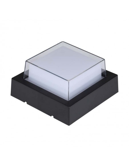 Lampada LED da Muro Quadrata con Diffusore Semicoperto 7W Nero 3000K IP65