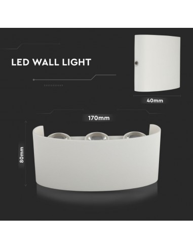 218613-Applique LED da Muro  Doppio Fascio Luminoso Corpo Bianco  -3
