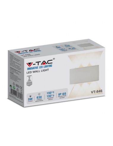 218614-Applique LED da Muro  Doppio Fascio Luminoso Corpo Bianco  -2