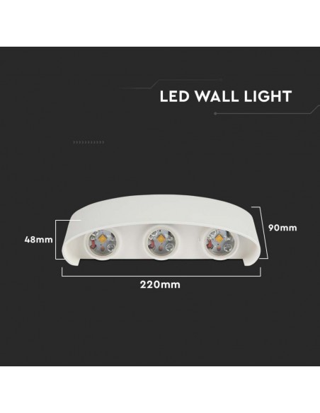 218614-Applique LED da Muro  Doppio Fascio Luminoso Corpo Bianco  -3