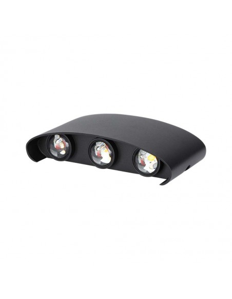 218616-Applique LED da Muro  Doppio Fascio Luminoso Corpo Nero  -7