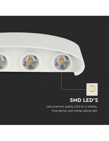 218617-Applique LED da Muro  Doppio Fascio Luminoso Corpo Sabbia Bianco  -7