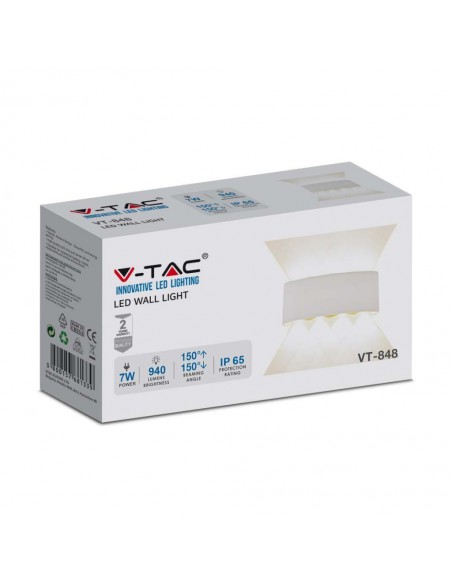 218618-Applique LED da Muro  Doppio Fascio Luminoso Corpo Sabbia Bianco  -2