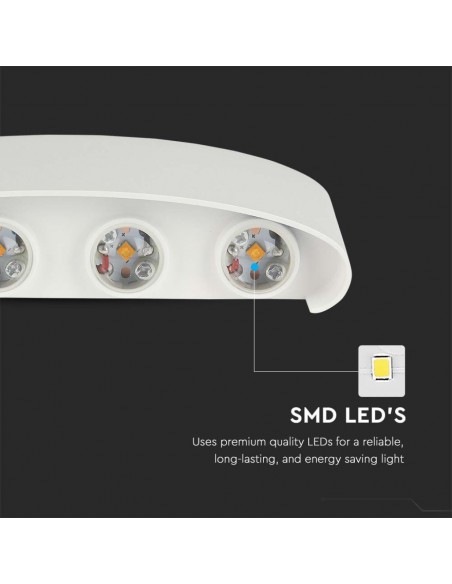 218618-Applique LED da Muro  Doppio Fascio Luminoso Corpo Sabbia Bianco  -7