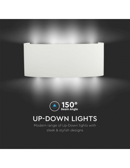 Applique LED da Muro 7W Doppio Fascio Luminoso Corpo Sabbia Bianco 4000K IP65