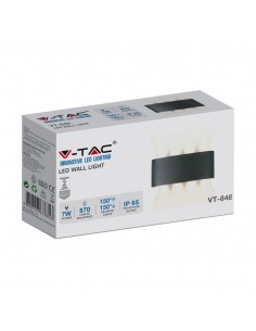 218619-Applique LED da Muro  Doppio Fascio Luminoso Corpo Nero  -1 2