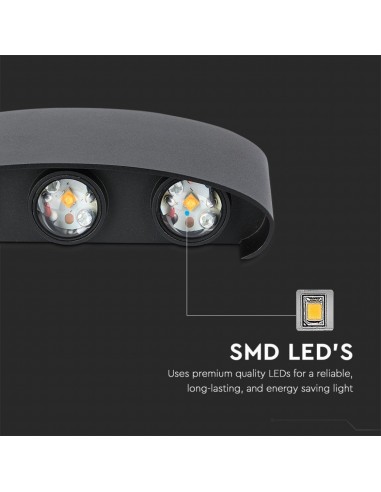 218619-Applique LED da Muro  Doppio Fascio Luminoso Corpo Nero  -6