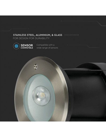 Faretto LED COB Segnapasso Rotondo 8W Fascio di Luce a 20° 4000K IP67