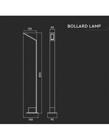218681-Lampione LED da Esterno  Colore Grigio h cm  -2