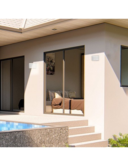 218683-Lampada LED Chip Bridgelux da Muro  Doppio Fascio Luminoso Colore Bianco  IP-4