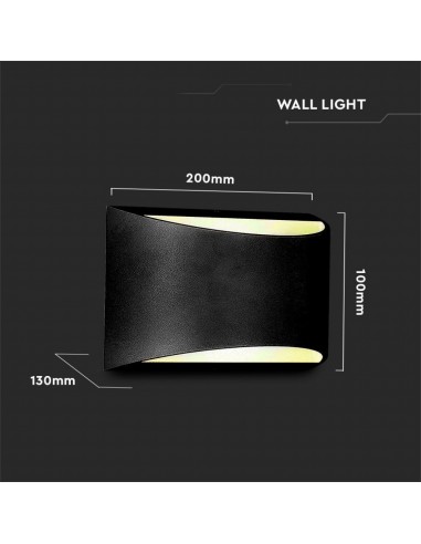 218684-Lampada LED Chip Bridgelux da Muro  Doppio Fascio Luminoso Colore Nero  IP-3