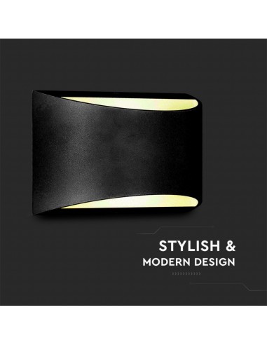 218684-Lampada LED Chip Bridgelux da Muro  Doppio Fascio Luminoso Colore Nero  IP-7