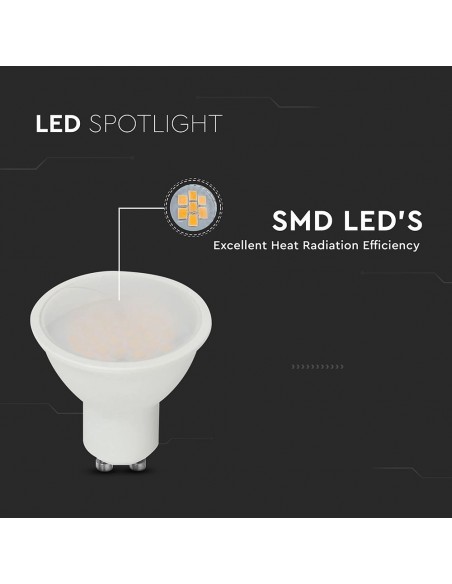 Faretto LED GU10 10W 110° Copertura Satinata 3000K