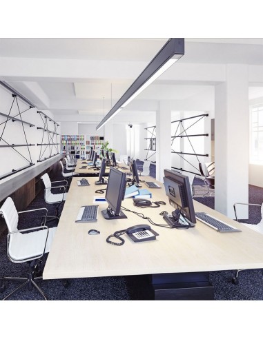 21882-Plafoniera LED Chip Samsung a Sospensione  Lineare Colore Nero cm -4