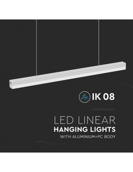 23001-Plafoniera LED Lineare  cm Colore Bianco  IP-7