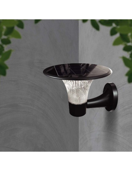 23004-Lampada LED  da Muro con Pannello Solare e Batteria LiFePO V  Sensore di Movimento Colore Nero CCT  -5