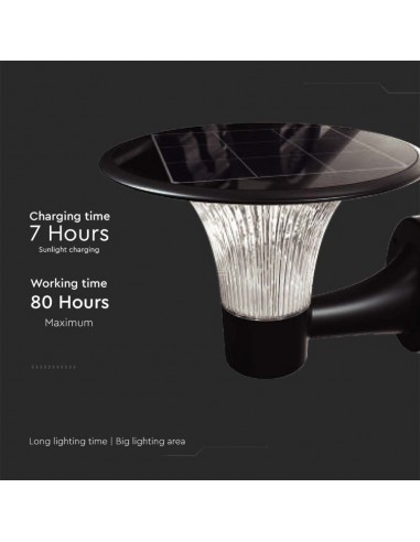 23004-Lampada LED  da Muro con Pannello Solare e Batteria LiFePO V  Sensore di Movimento Colore Nero CCT  -6