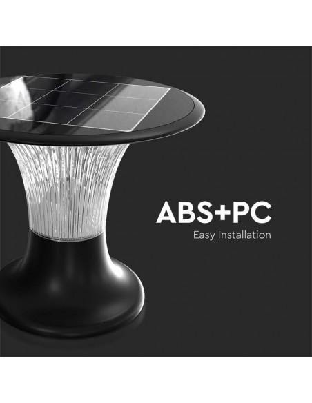 Lampada LED Solare 15W da Terra Batteria LiFePO4 3.2V Nero CCT: 6000K+4000K IP65