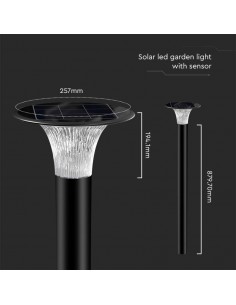 23006-Lampada LED Solare  da Terra con Palo e Batteria LiFePO V Colore Nero CCT  -1 2