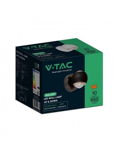 23007-Lampada LED Da Muro  con Doppio Fascio Luminoso Colore Nero -2