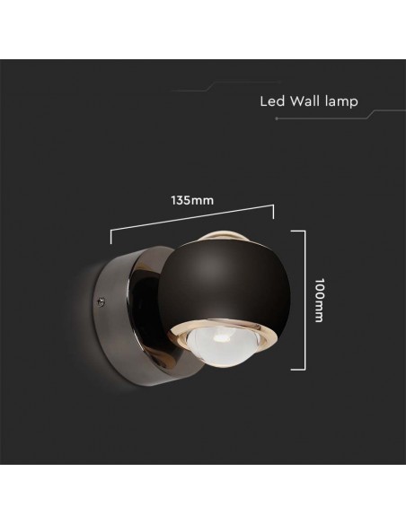 23007-Lampada LED Da Muro  con Doppio Fascio Luminoso Colore Nero -3
