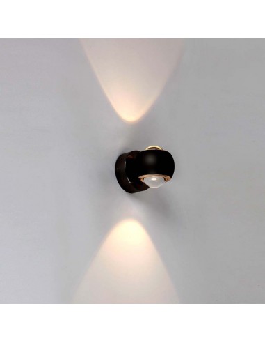 23007-Lampada LED Da Muro  con Doppio Fascio Luminoso Colore Nero -4