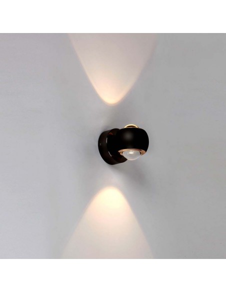 23007-Lampada LED Da Muro  con Doppio Fascio Luminoso Colore Nero -4