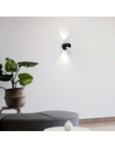 23007-Lampada LED Da Muro  con Doppio Fascio Luminoso Colore Nero -5