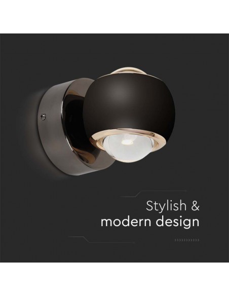 23007-Lampada LED Da Muro  con Doppio Fascio Luminoso Colore Nero -7