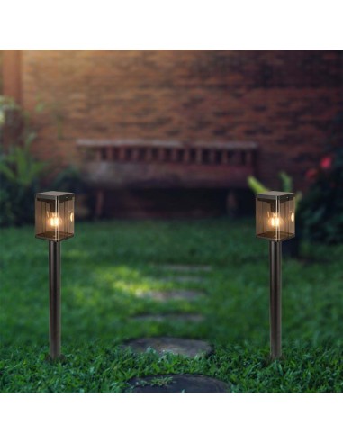 23009-Piantana Solare LED da Giardino  con Sensore di Movimento a Microonde Colore Nero  IP-5